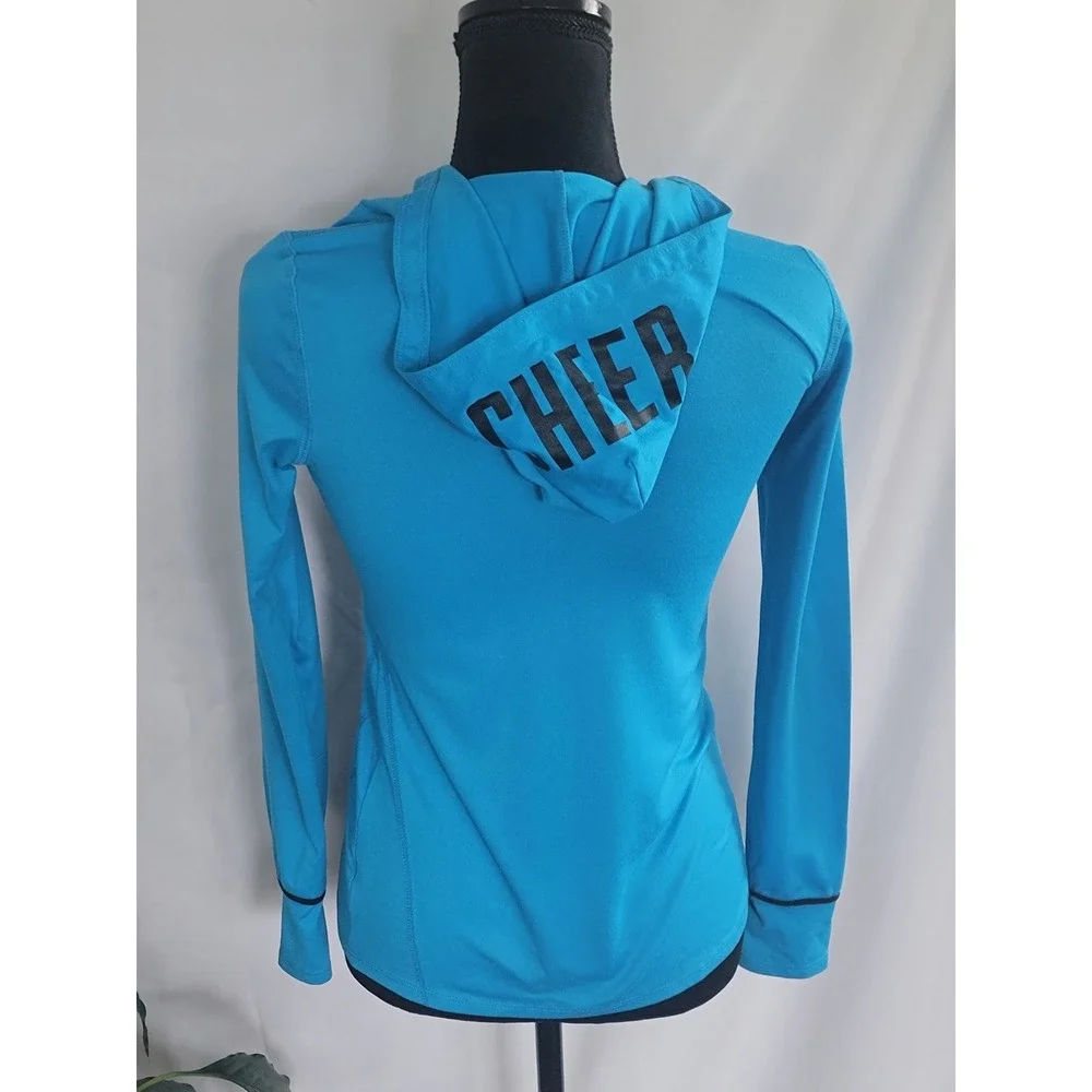 Justice‎ Girls Blue Cheer Megaphone Performance Hoodie Long Sleeve Size 10
